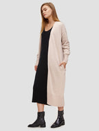 LAT Maxi Open-front Wool Cardigan