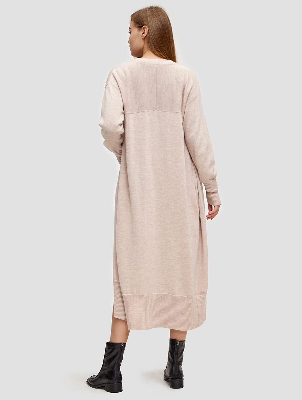 LAT Maxi Open-front Wool Cardigan