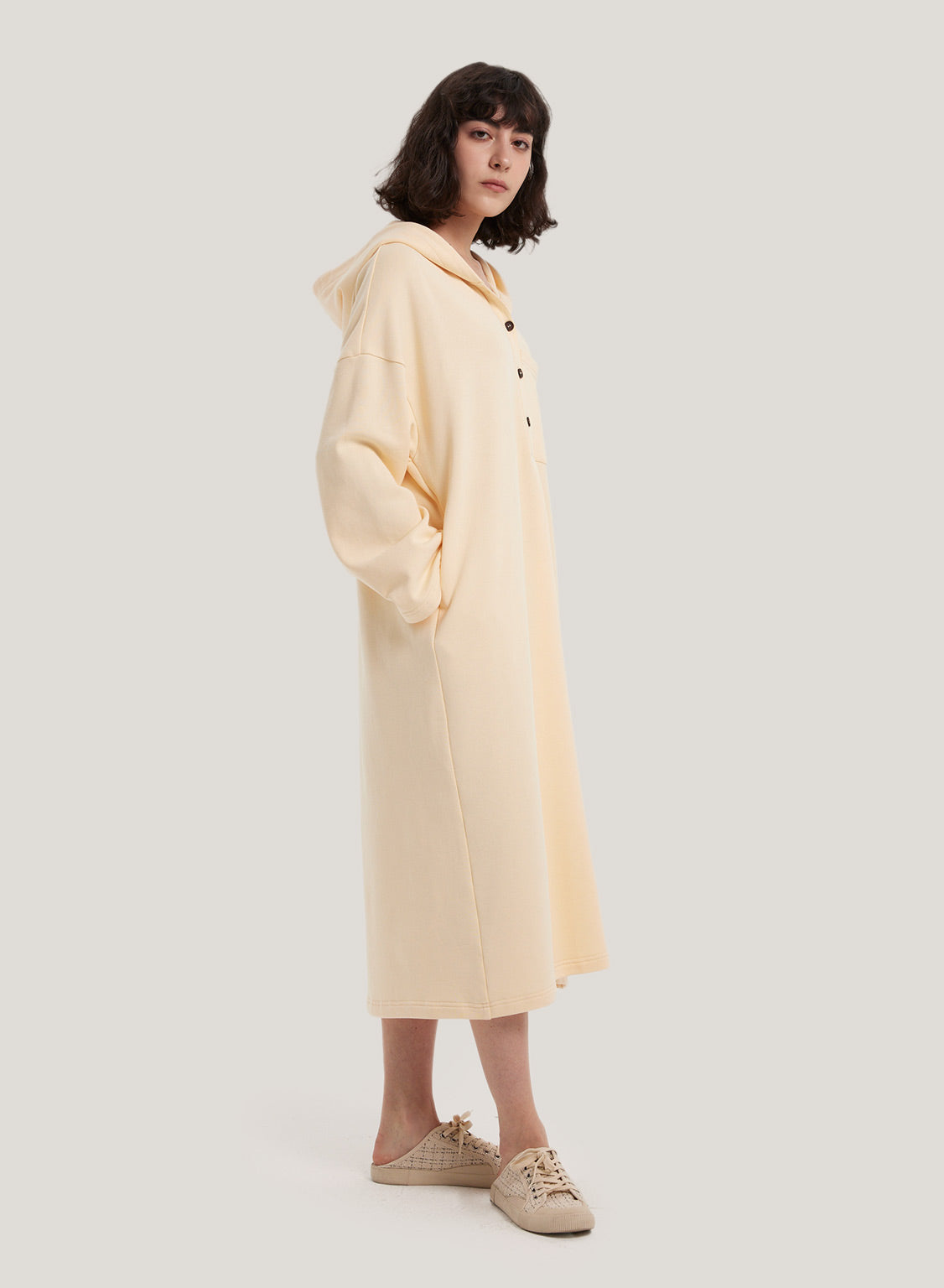hooded maxi dress