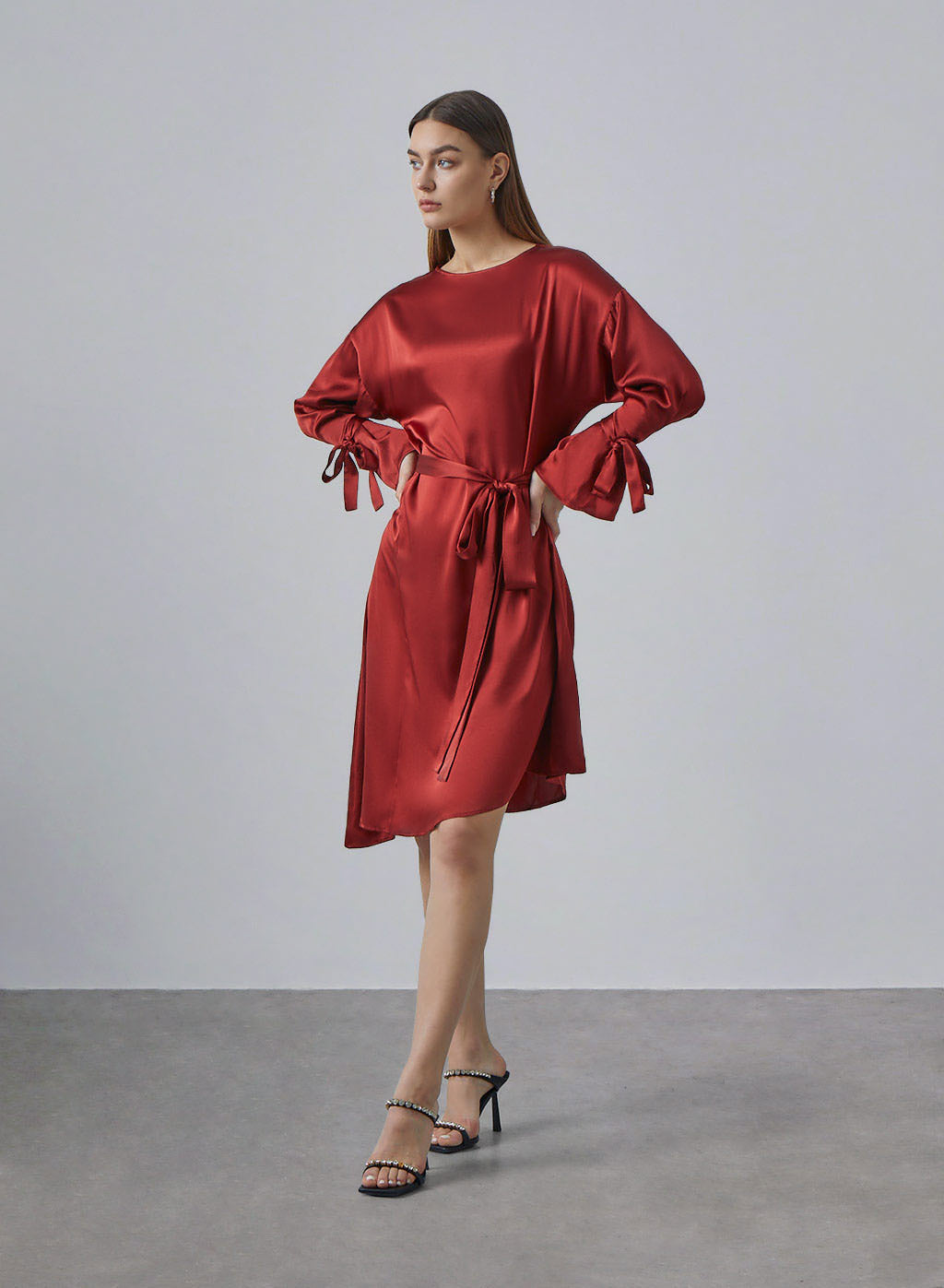 Multiple Strap-winding Silk Dress