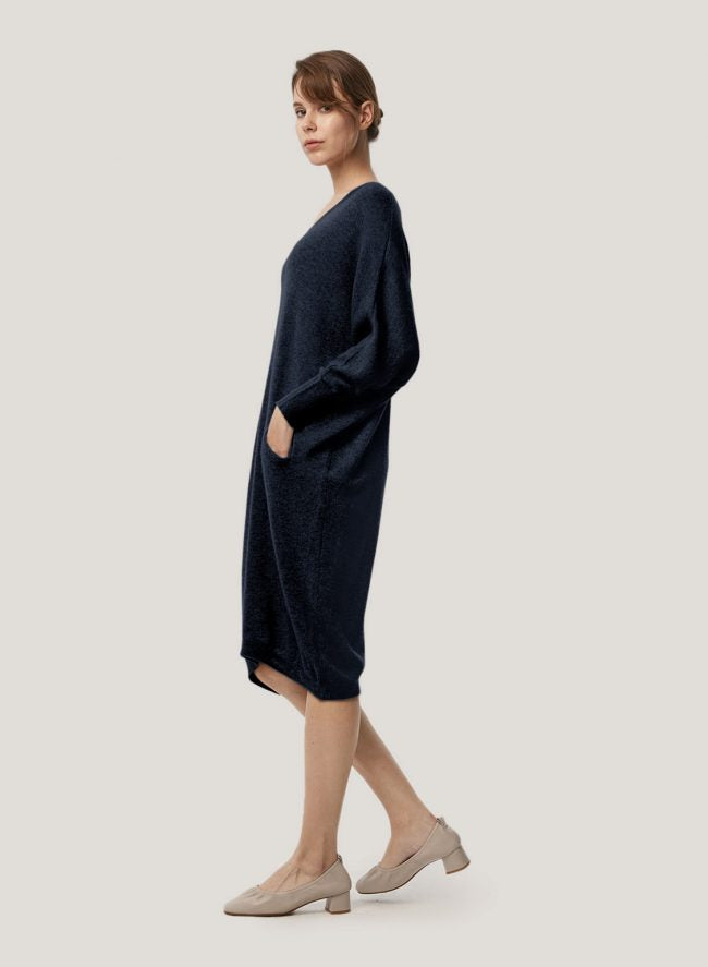 Loose V-Neck 100% Yak Wool Dress