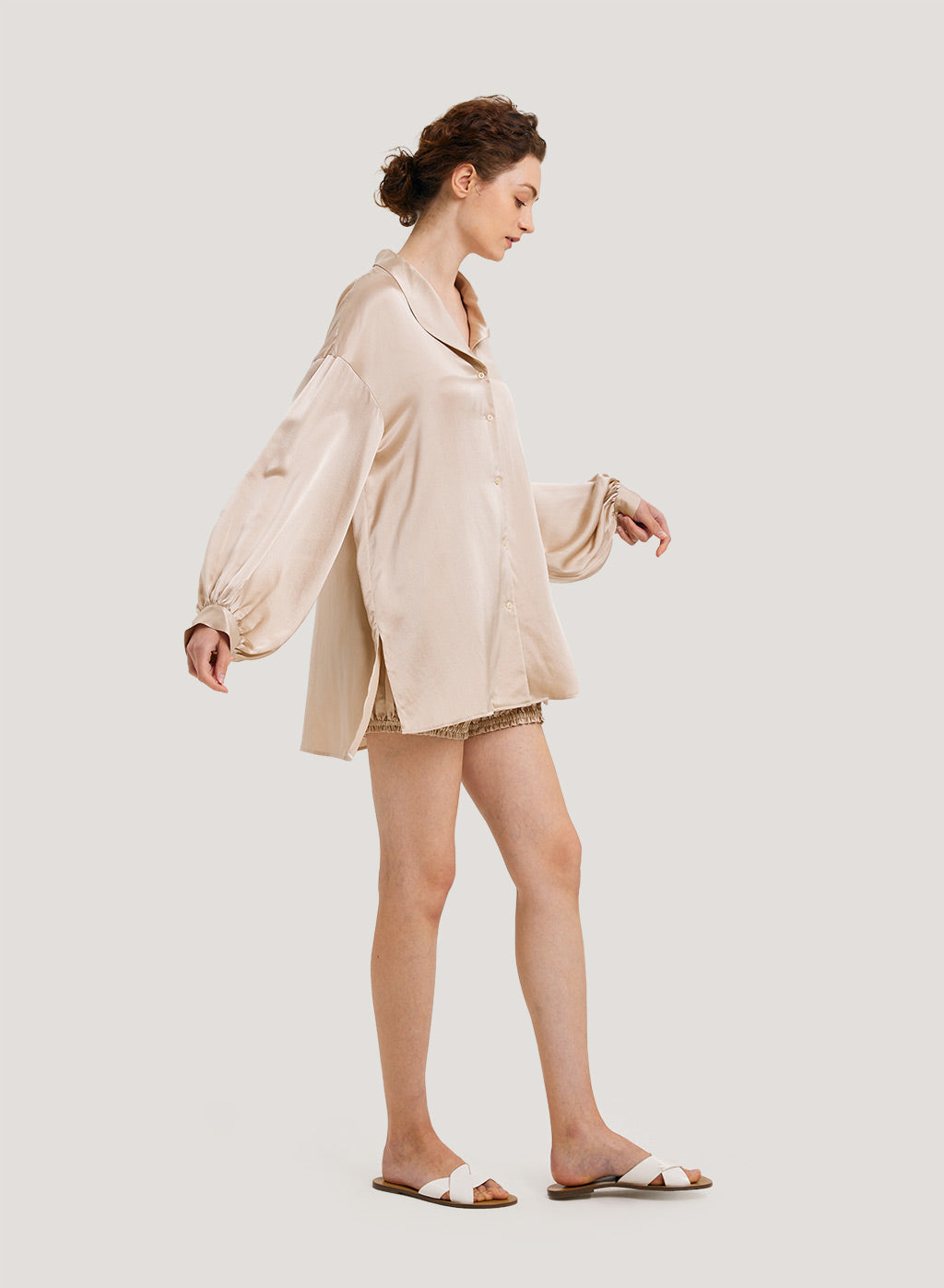 Relaxed Silk Pajama Top