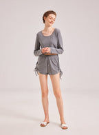 Ruched Side Drawstring Top