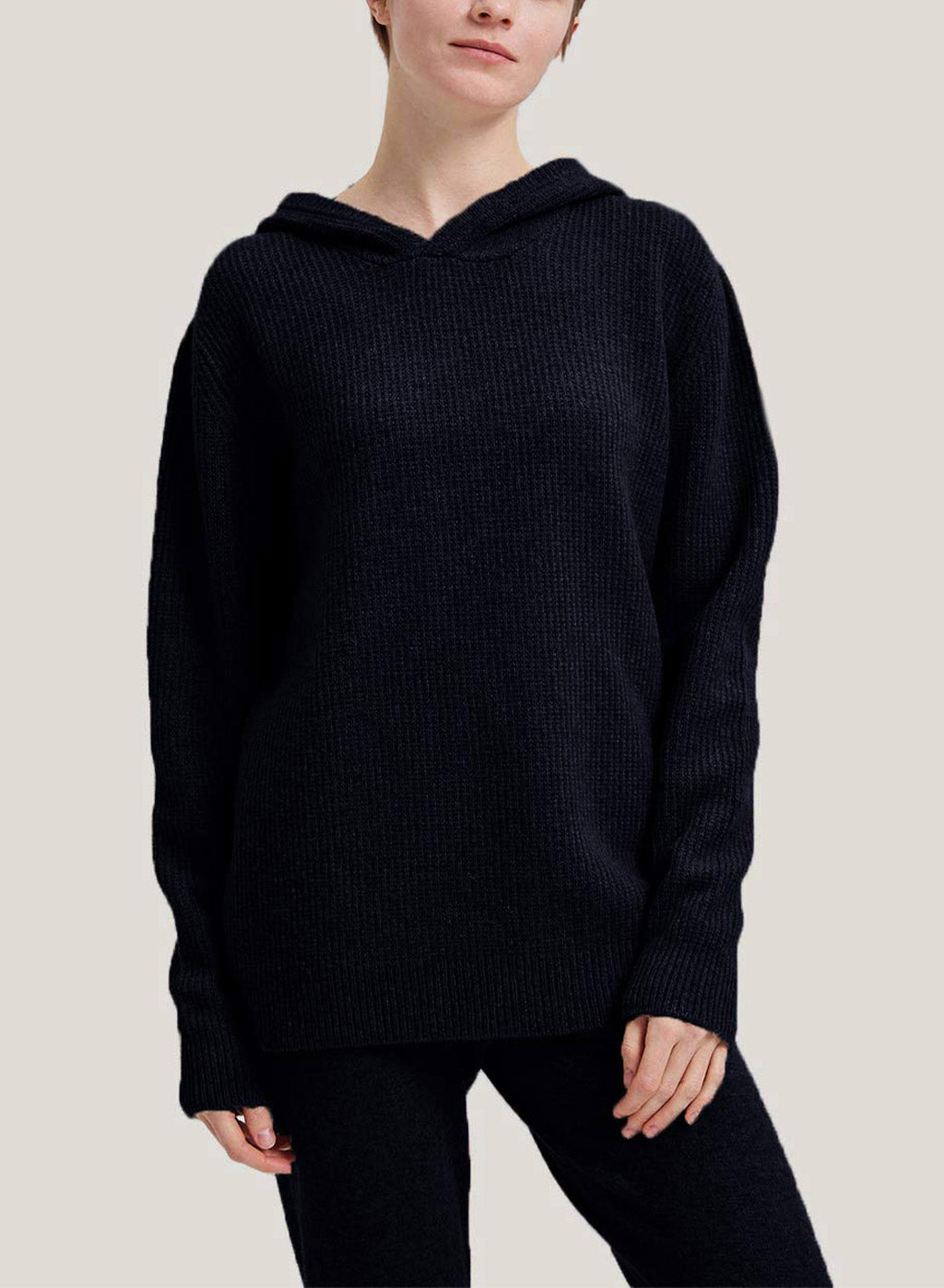 Oversize Drawstring Wool Hoodie