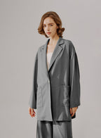 Oversized One-Button Blazer