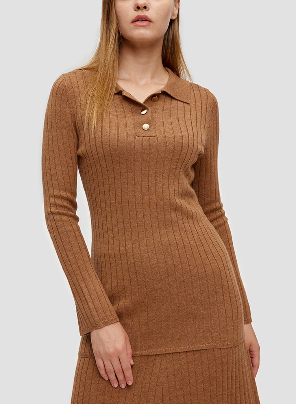 Polo Collar Wool Sweater