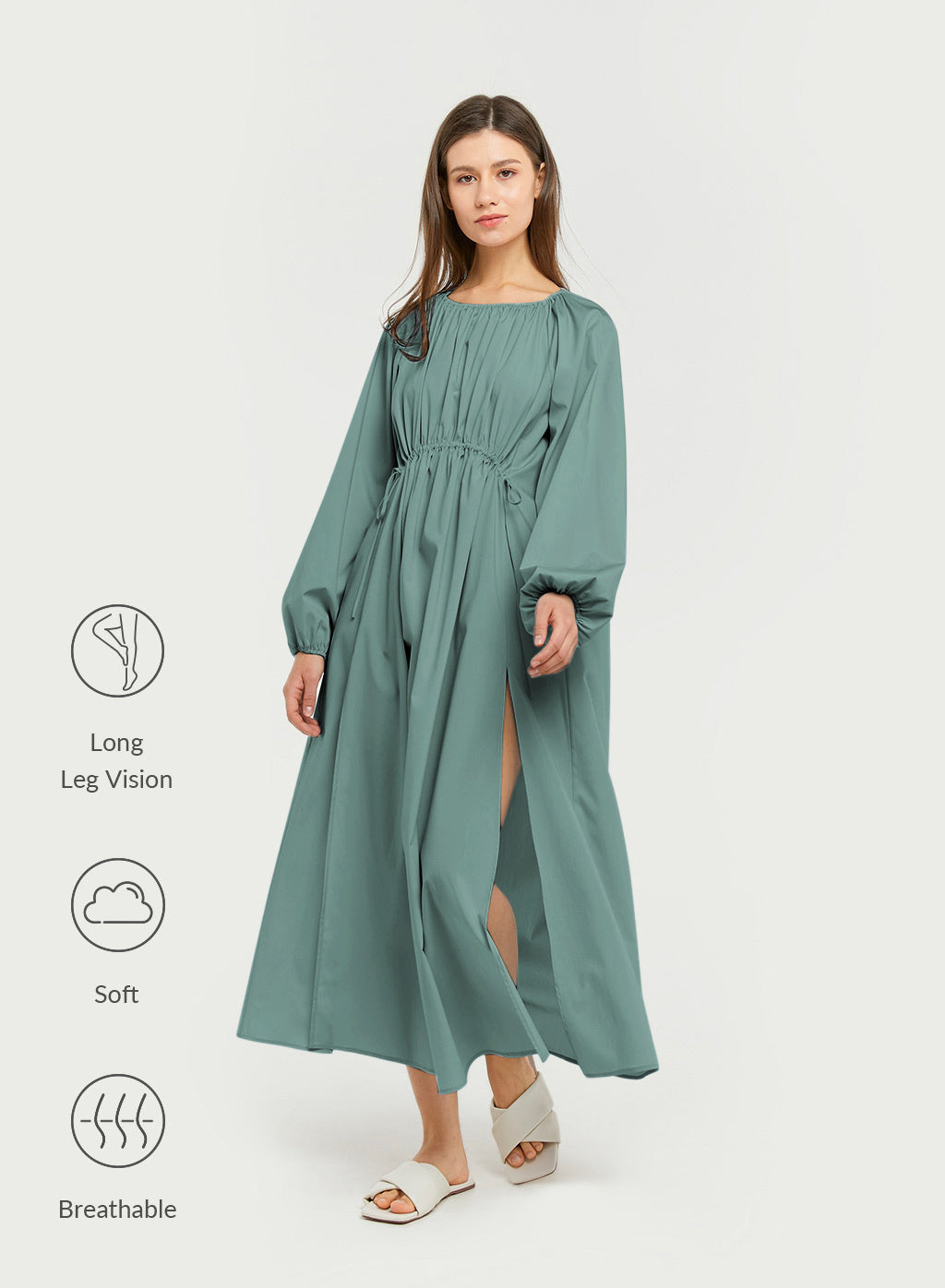 Relaxed Drawstring Waist Dress