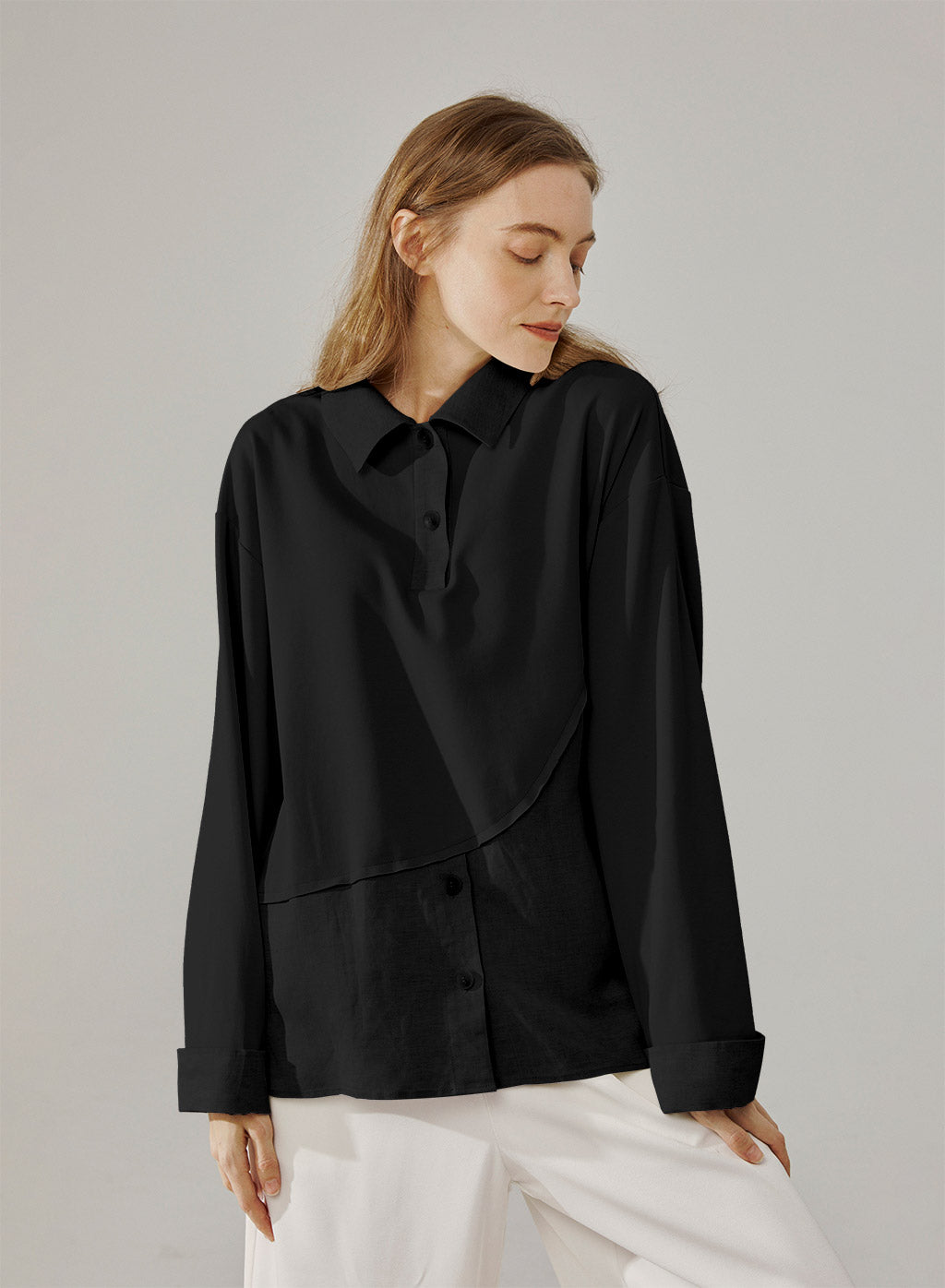 Relaxed Paneled Polo Shirt