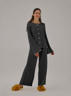 Ruffle Wide-leg Pajama Pants