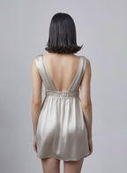 Shoulder Lace Silk Dress