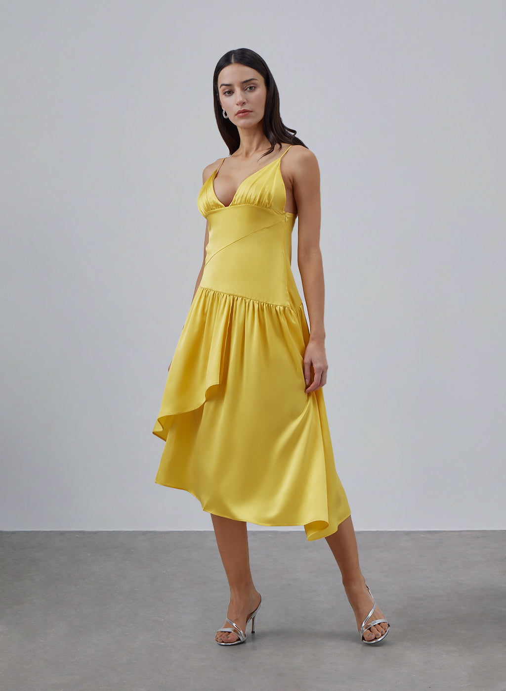 SILK Vivid V-neck Silk Slip Dress