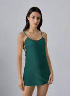 Flirty Side Cut Mini Slip Dress