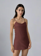 Flirty Side Cut Mini Slip Dress