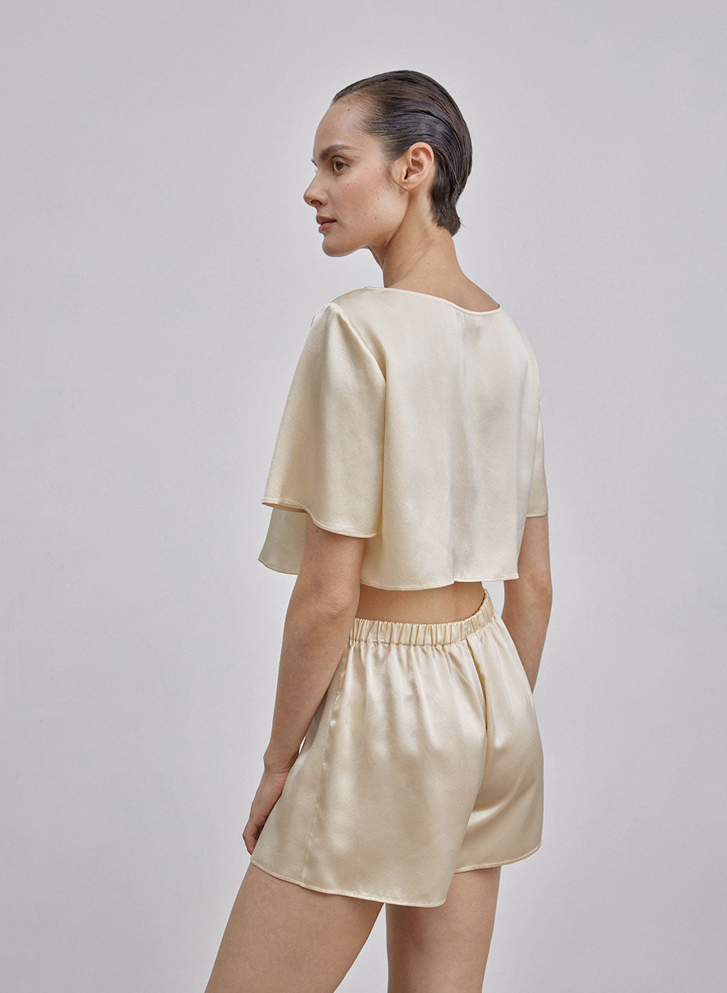 Pocket Silk Cropped Top