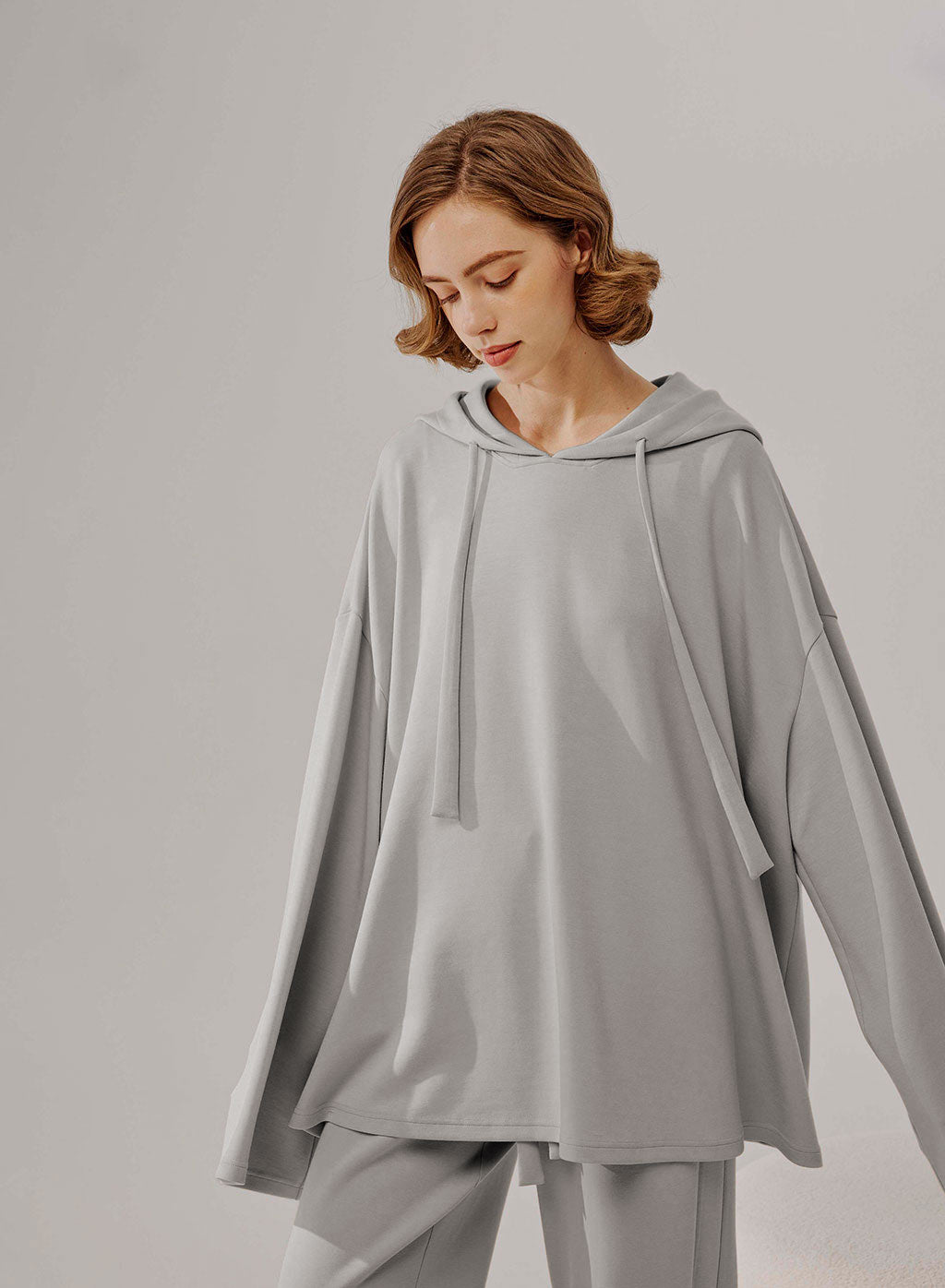 Silky Wide Sleeve Hoodie