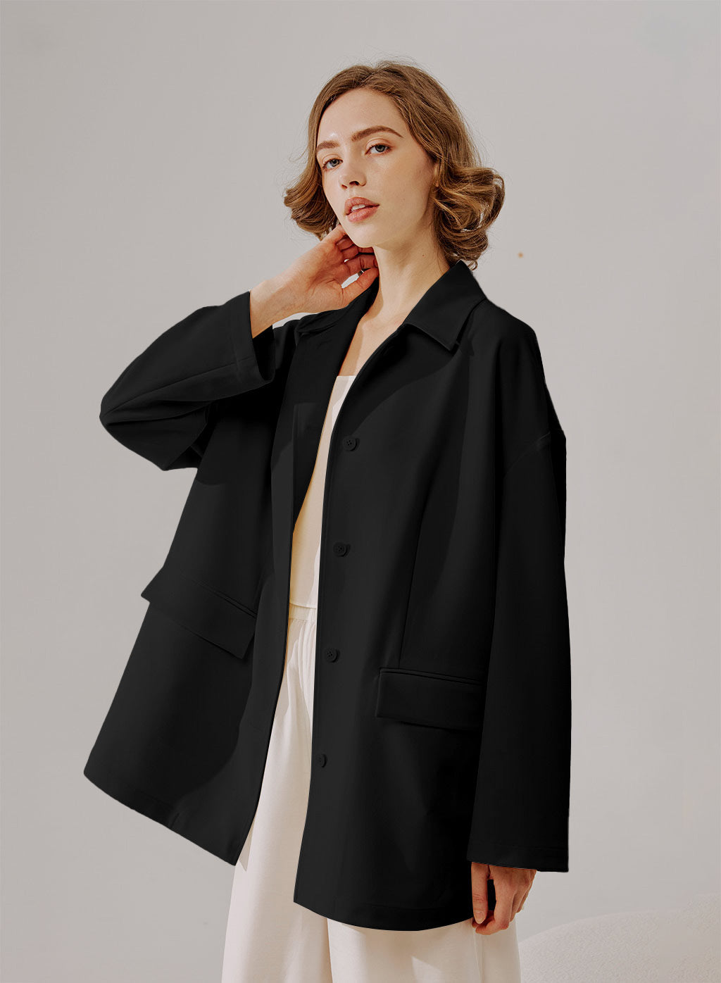 Single-Breasted Oversize Blazer