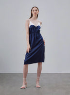 Split V-neck Tunic Silk Slip Dress