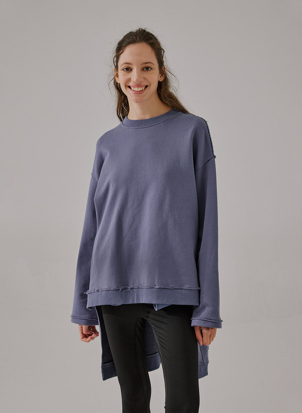 Stepped-Hem Cotton Sweatshirt
