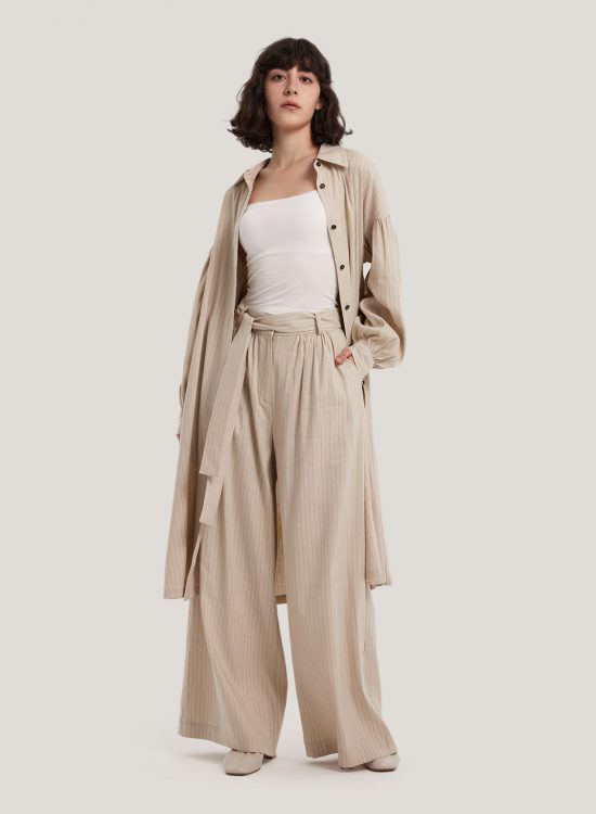striped linen pants