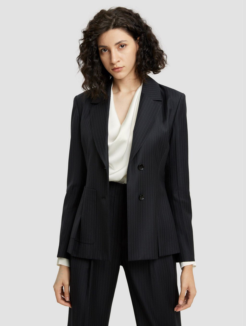 Striped Single-breasted Blazer
