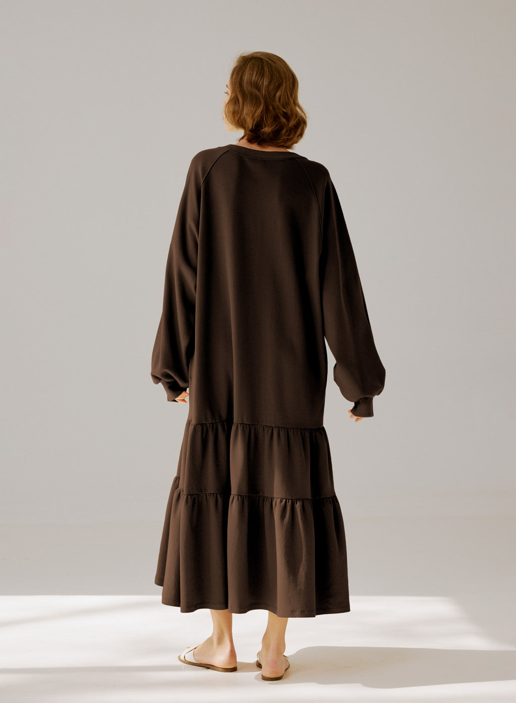 Crewneck Tiered Cotton Dress