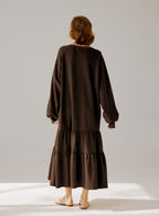 Crewneck Tiered Cotton Dress