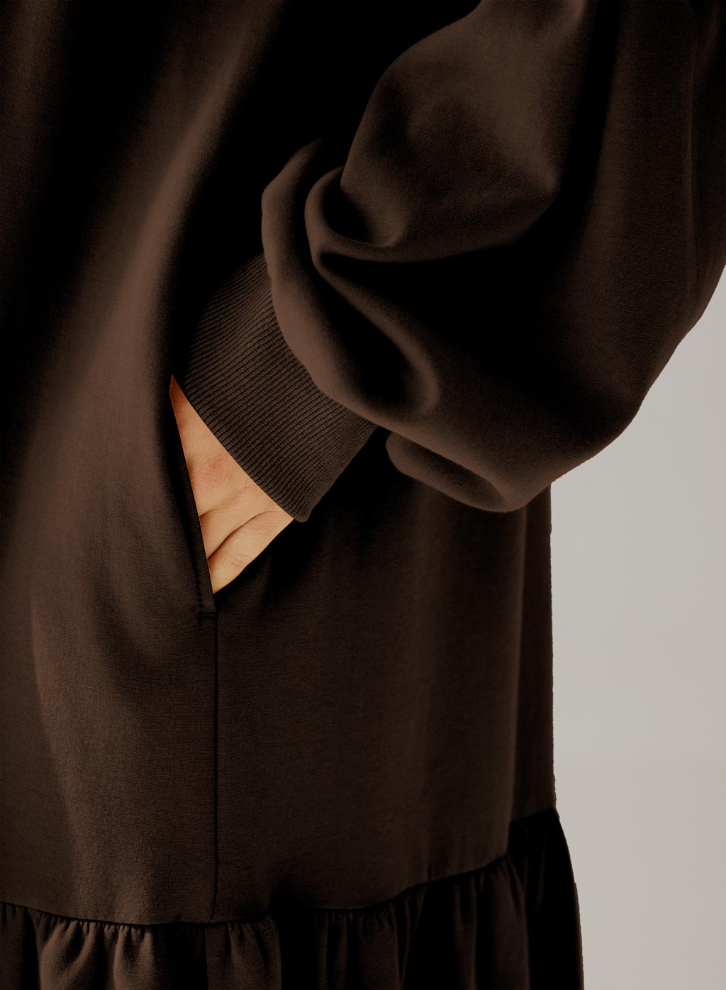 Crewneck Tiered Cotton Dress