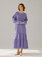 Crewneck Tiered Cotton Dress