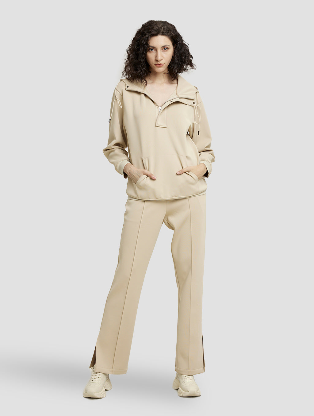 Trendy High Waist Side Slit Pants