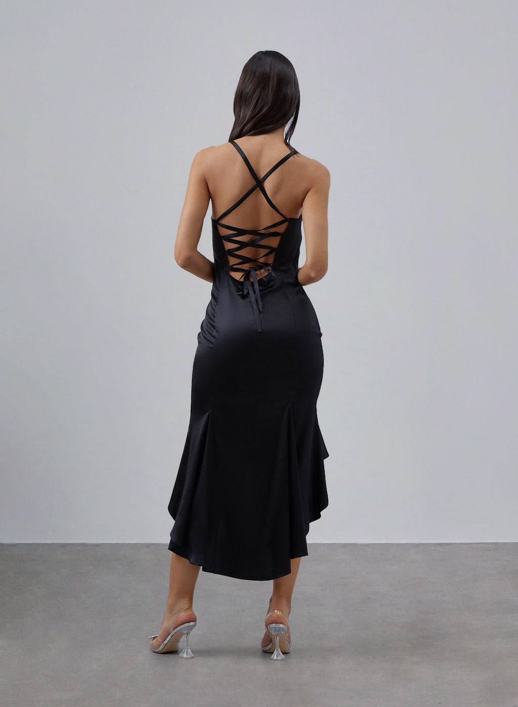 Trumpet Silk Slip Dress