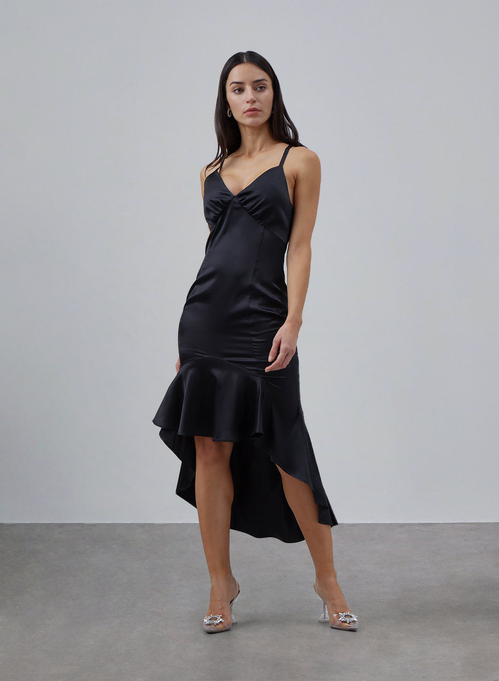 Trumpet Silk Slip Dress