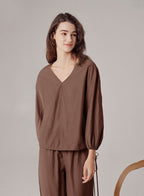 V-Necked Puff Sleeve Top