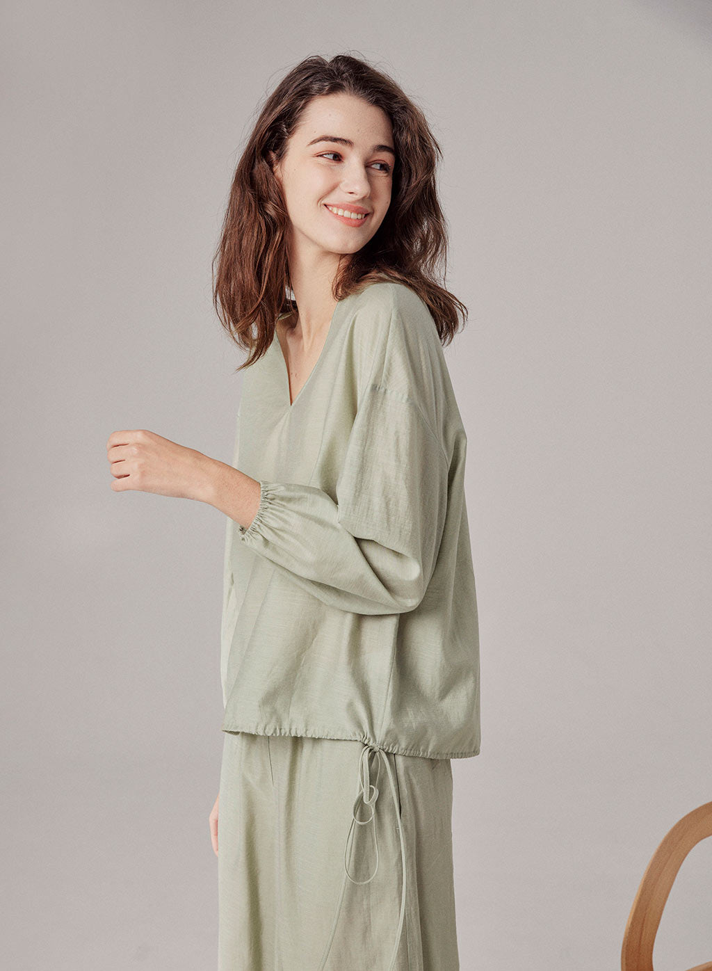 V-Necked Puff Sleeve Top