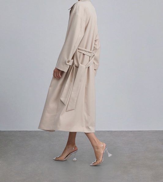 Wide Placekt Belted Trench Coat — SILK MAISON