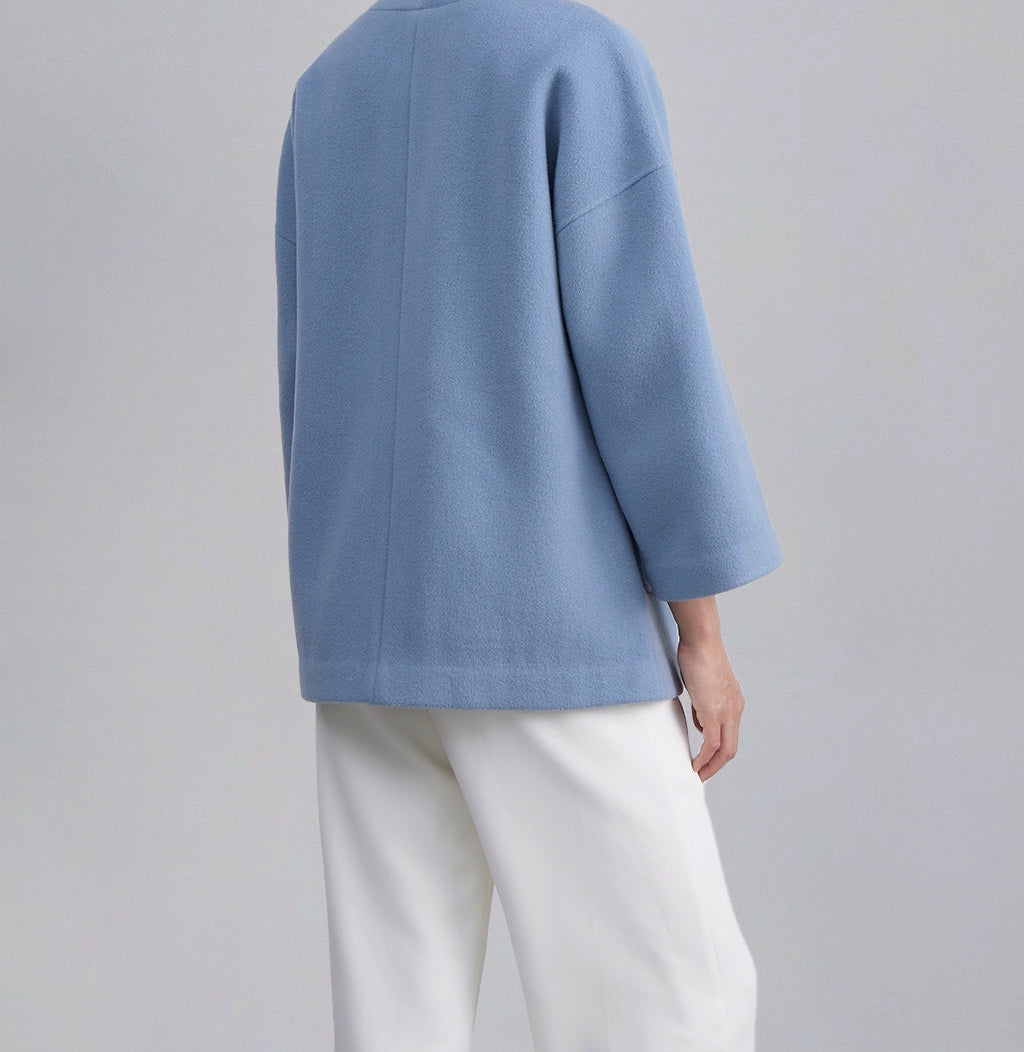 Wrap Buckle Belted Wool Coat — SILK MAISON