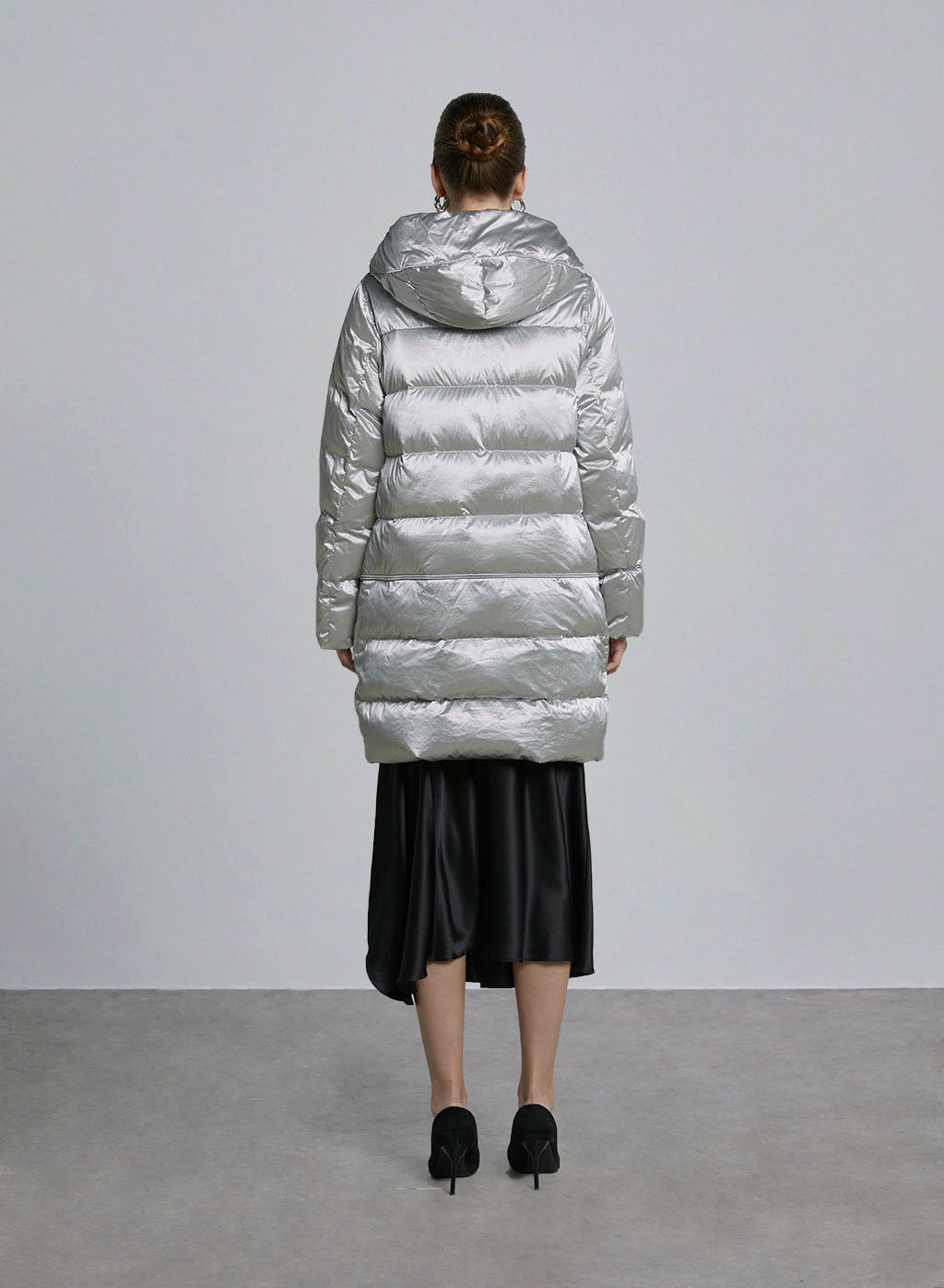 Zipped Pocket Hooded Duck Down Puffer